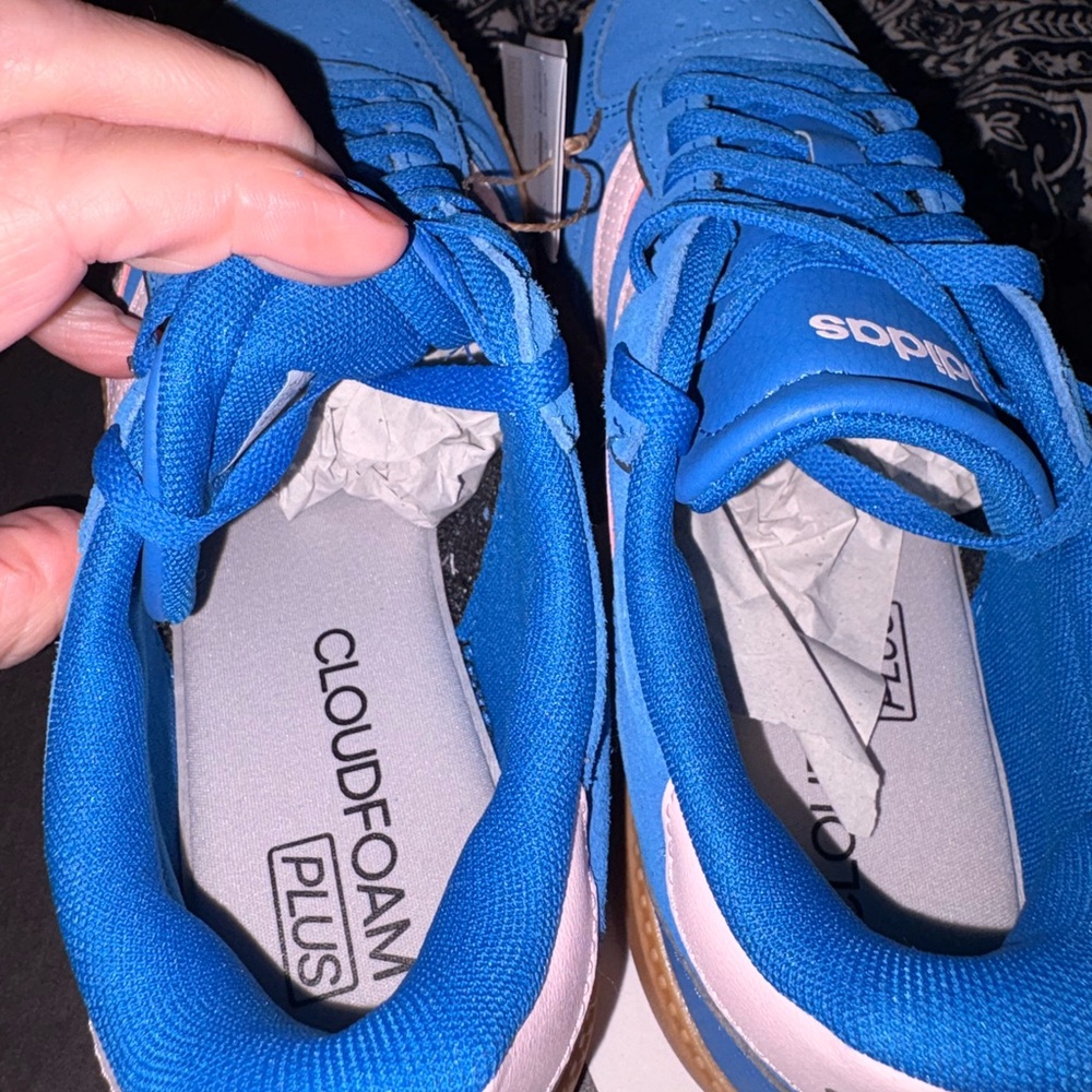 Adidas Breaknet Sleek NIB Blue & Pink Athletic Sneakers with Gum Sole 6.5 Women - Picture 15 of 15